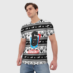 Мужская футболка 3D Rainbow six winter pattern - фото 2