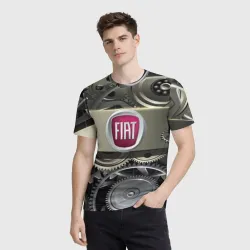 Мужская футболка 3D FIAT logo motors - фото 2