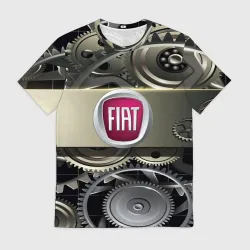 Мужская футболка 3D FIAT logo motors