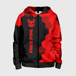 Детская толстовка 3D на молнии Free Fire - red gradient по-вертикали