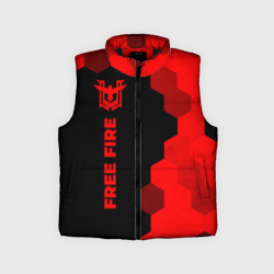 Детский жилет утепленный 3D Free Fire - red gradient по-вертикали