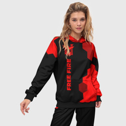 Женский костюм с толстовкой 3D Free Fire - red gradient по-вертикали - фото 2