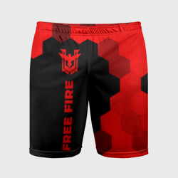 Мужские шорты спортивные Free Fire - red gradient по-вертикали