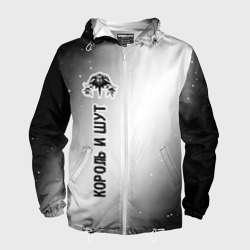 Мужская ветровка 3D Король и Шут glitch на светлом фоне по-вертикали