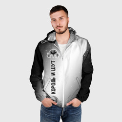 Мужская ветровка 3D Король и Шут glitch на светлом фоне по-вертикали - фото 2