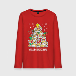 Мужской лонгслив хлопок Welsh corgi x-mas 