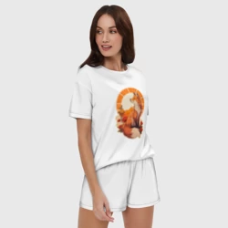 Женская пижама с шортиками хлопок Лиса и солнце в японском стиле - фото 2