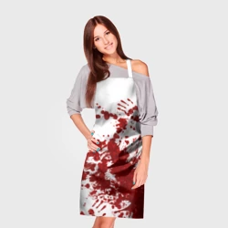 Фартук 3D Кровавые следы и отпечатки рук - фото 2