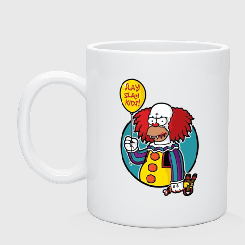 Кружка керамическая с принтом Симпсоны - ужасный клоун, цвет белый Кружка керамическая Симпсоны - ужасный клоун, цвет белый