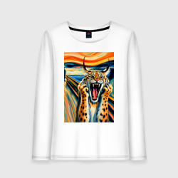 Женский лонгслив хлопок Рысь кричит на картине Эдвард Мунк - мем искусство