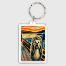 Брелок прямоугольный 35*50 Ёжик кричит на картине Эдварда Мунка - мем искусство