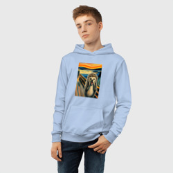 Детская толстовка хлопок Ёжик кричит на картине Эдварда Мунка - мем искусство - фото 2