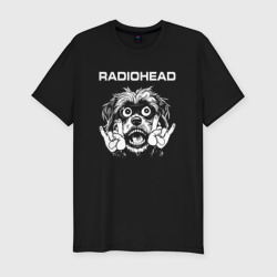 Мужская футболка хлопок Slim Radiohead rock dog