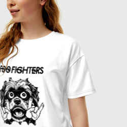 Женская футболка хлопок Oversize Foo Fighters - rock dog - фото 2