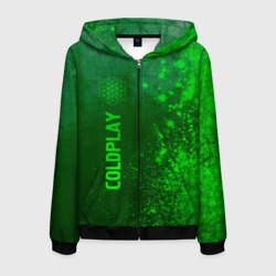 Мужская толстовка 3D на молнии Coldplay - green gradient по-вертикали