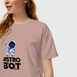 Женская футболка хлопок Oversize Astro bot big black dance  - фото 2