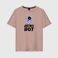 Женская футболка хлопок Oversize Astro bot big black dance 