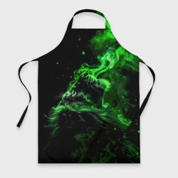 Фартук 3D Лев в неоновом дыму