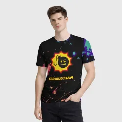 Мужская футболка 3D Serious Sam краски текстура - фото 2