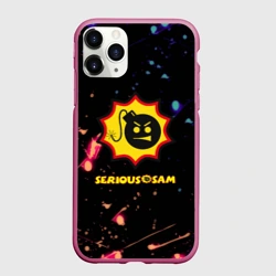 Чехол для iPhone 11 Pro матовый Serious Sam краски текстура