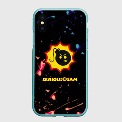 Чехол для iPhone XS Max матовый Serious Sam краски текстура
