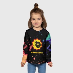 Детский лонгслив 3D Serious Sam краски текстура - фото 2