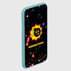 Чехол для iPhone XS Max матовый Serious Sam краски текстура - фото 2