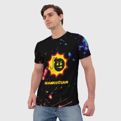 Мужская футболка 3D Serious Sam краски текстура - фото 2