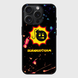 Чехол силиконовый для Apple iPhone 15 Pro матовый Serious Sam краски текстура