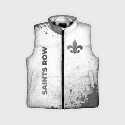 Детский жилет утепленный 3D Saints Row - white gradient вертикально