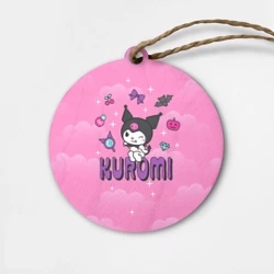 Деревянная игрушка круг Куроми в розовых облаках