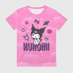 Женская футболка 3D Куроми в розовых облаках