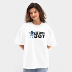 Женская футболка Oversize хлопок texturе Астро бот весёлый робот - фото 2
