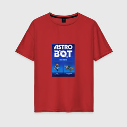 Женская футболка хлопок Oversize Astro bot play robot