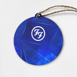 Деревянная игрушка круг Foo Fighters blue poly