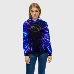 Женская толстовка 3D Jaguar neon energy - фото 2