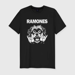 Мужская футболка хлопок Slim Ramones rock dog