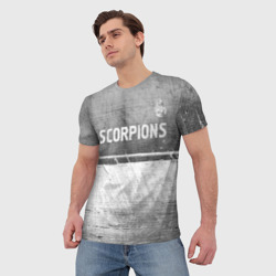 Мужская футболка 3D Scorpions - grey gradient посередине - фото 2