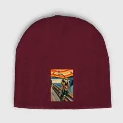 Детская шапка демисезонная Оса кричит на картине Эдварда Мунка - мем искусство