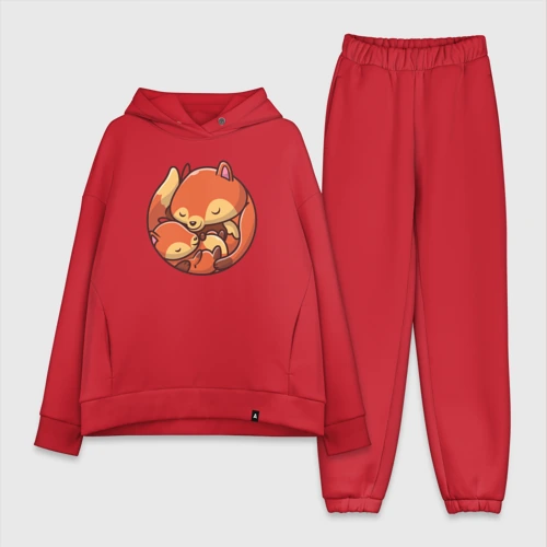 Женский костюм хлопок Oversize Fox family