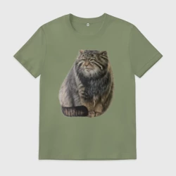 Мужская футболка хлопок Манул кот