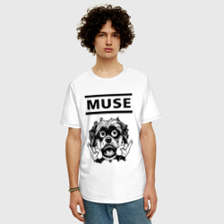 Мужская футболка хлопок Oversize Muse - rock dog - фото 2