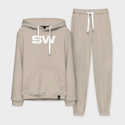 Мужской костюм хлопок с толстовкой Street Workout OldSchool White Hoodie