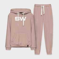 Мужской костюм хлопок с толстовкой Street Workout OldSchool White Hoodie