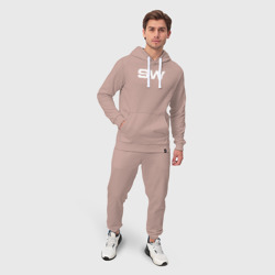 Мужской костюм хлопок с толстовкой Street Workout OldSchool White Hoodie - фото 2