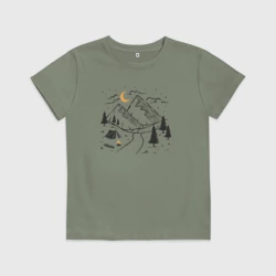 Детская футболка хлопок Кемпинг в горах