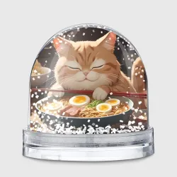 Игрушка Снежный шар Кот обожает рамен