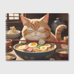 Альбом для рисования Кот обожает рамен