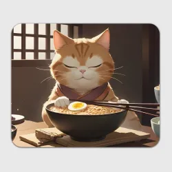 Прямоугольный коврик для мышки Кот и рамен