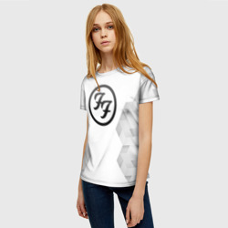 Женская футболка 3D Foo Fighters white poly - фото 2